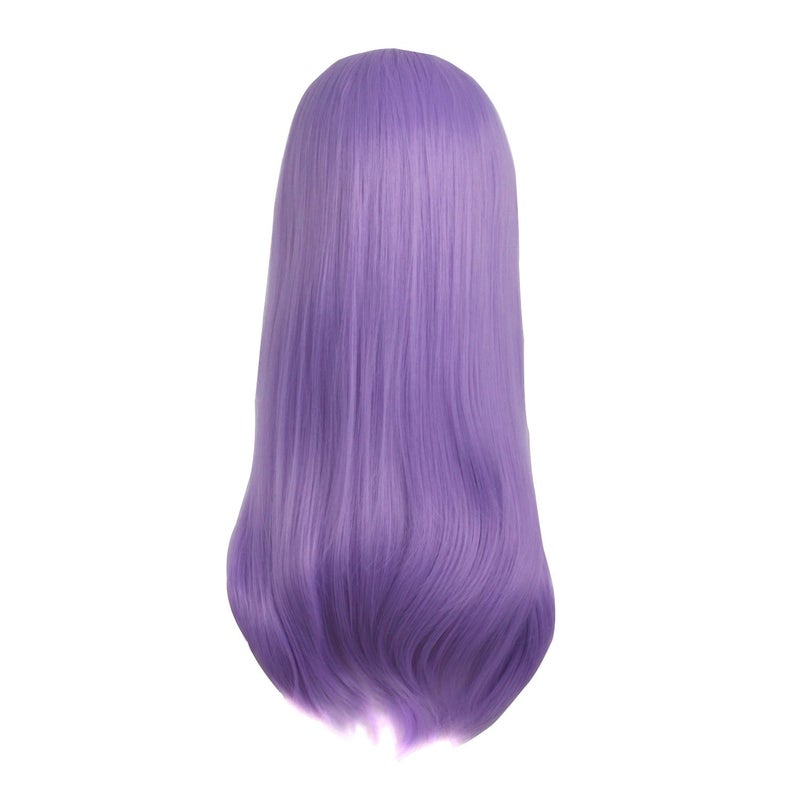 MapofBeauty 24 Inch/60cm Side Bangs Stylish Long Great Wavy Curly Cosplay Party Wig (Light Purple) - Image 4